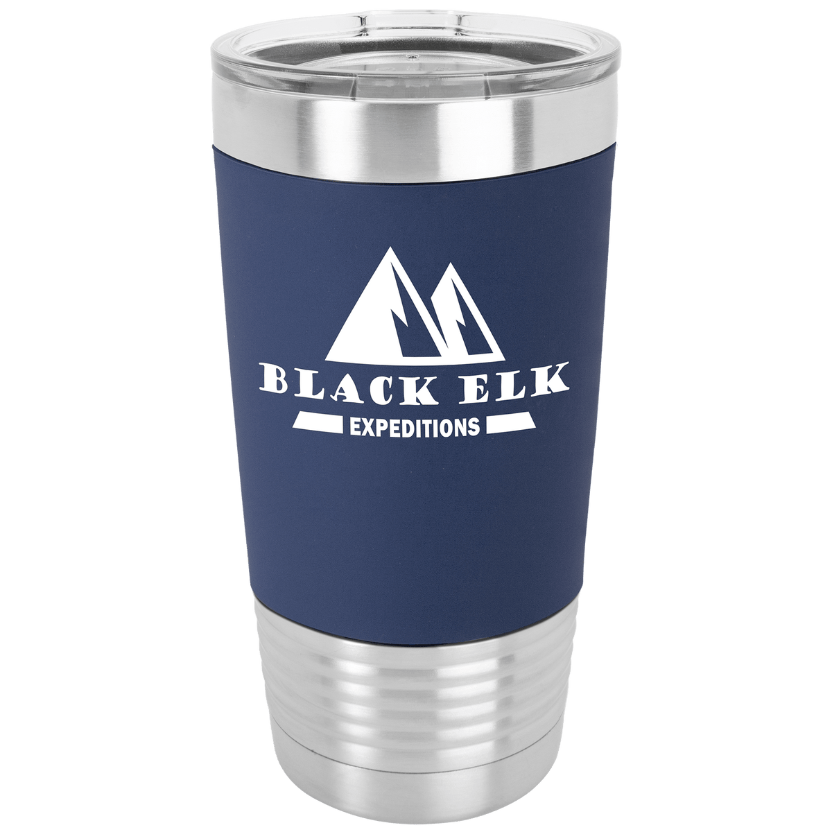 Navy Blue/White 20 oz. Polar Camel Tumbler with Laserable Silicone Grip