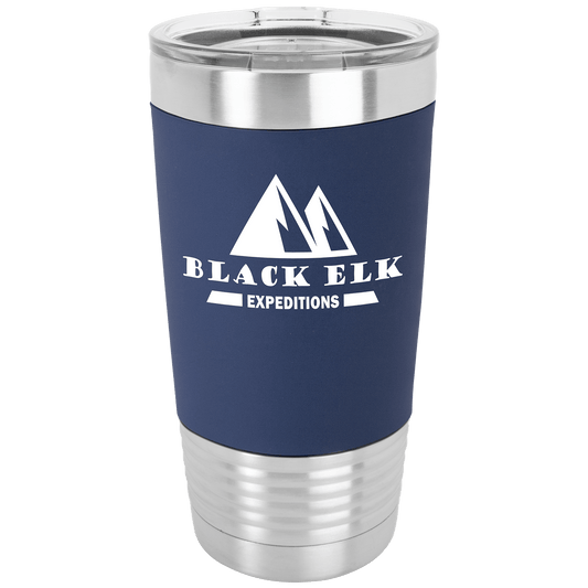 Navy Blue/White 20 oz. Polar Camel Silicone Grip Tumbler with Clear Lid