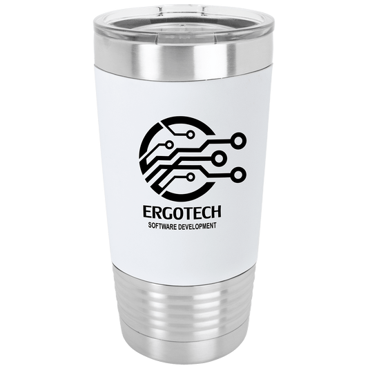 White/Black 20 oz. Polar Camel Tumbler with Laserable Silicone Grip