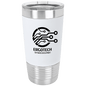 White/Black 20 oz. Polar Camel Silicone Grip Tumbler with Clear Lid