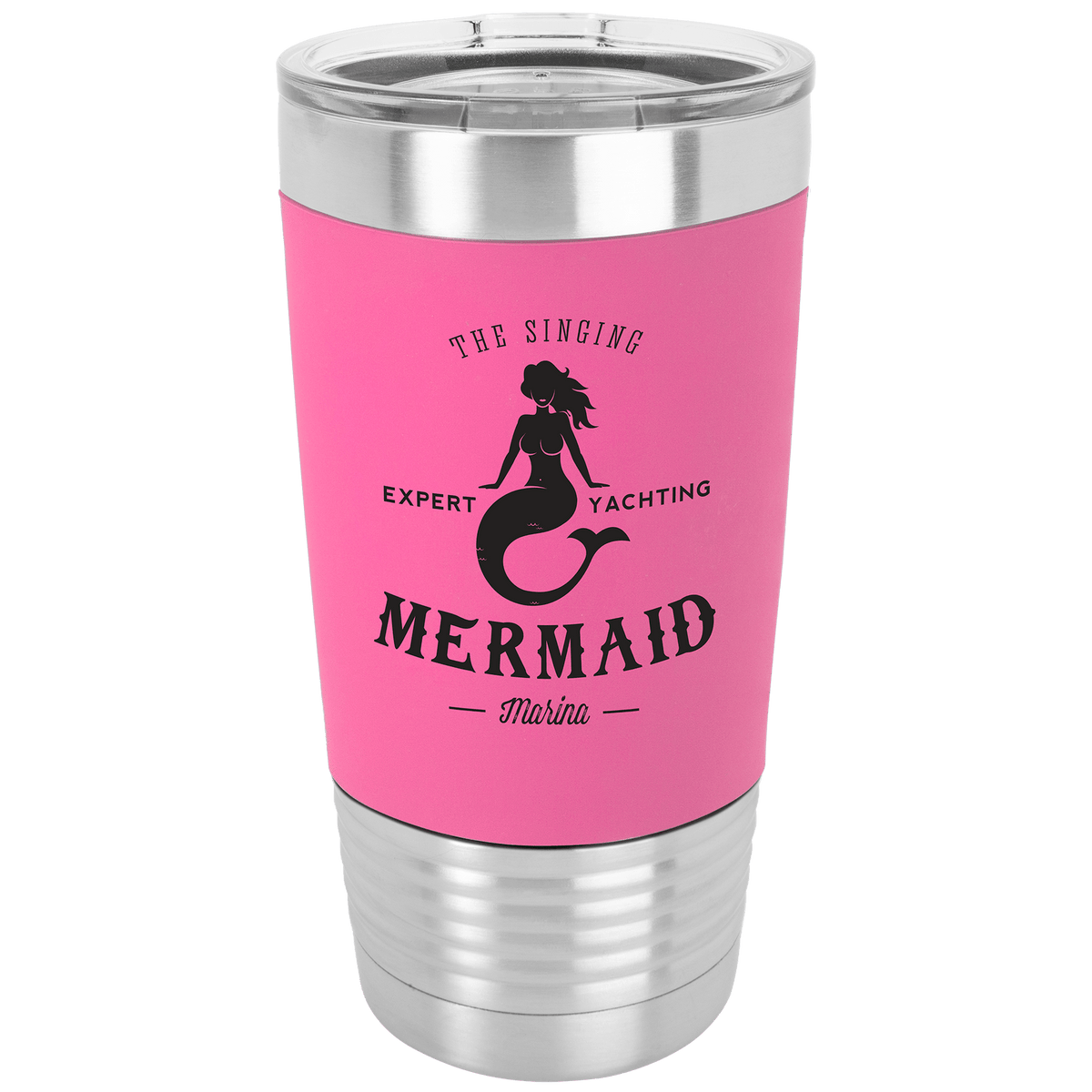 Pink/Black 20 oz. Polar Camel Silicone Grip Tumbler with Clear Lid