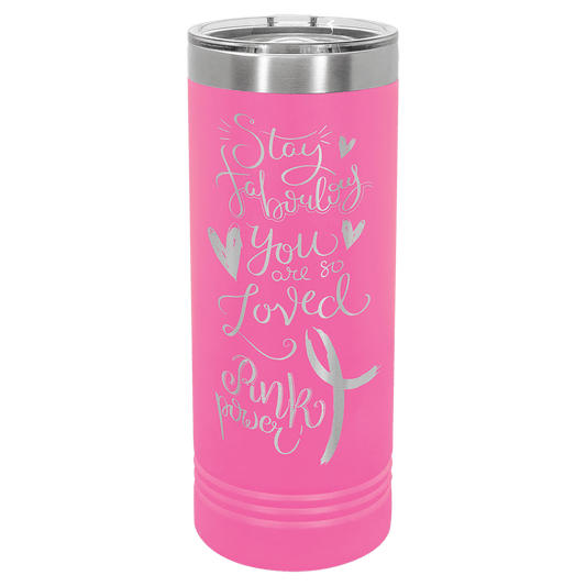 Pink 22 oz. Polar Camel Skinny Tumbler with Slider Lid