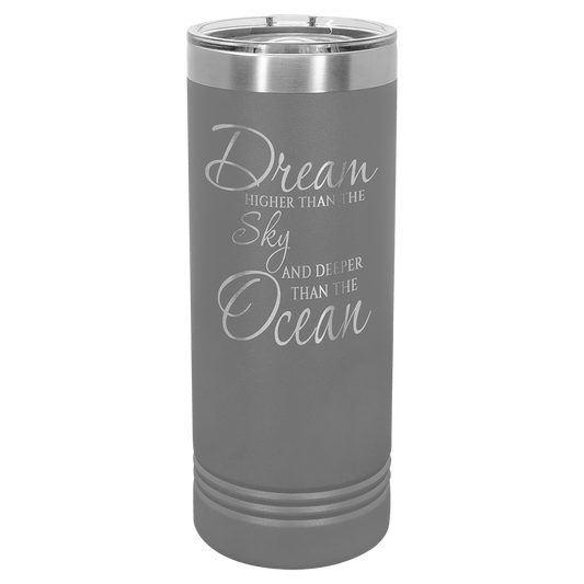 Dark Gray 22 oz. Polar Camel Skinny Tumbler with Slider Lid