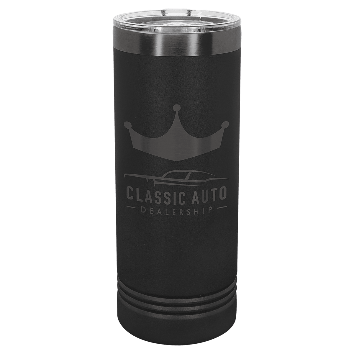 Polar Camel 22 oz. Black/Ghost Black ION-Plated Skinny Tumbler with Slider Lid