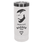 Polar Camel 22 oz. White/Ghost Black ION-Plated Skinny Tumbler with Slider Lid