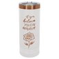 Polar Camel 22 oz. White/Rose Gold ION-Plated Skinny Tumbler with Slider Lid