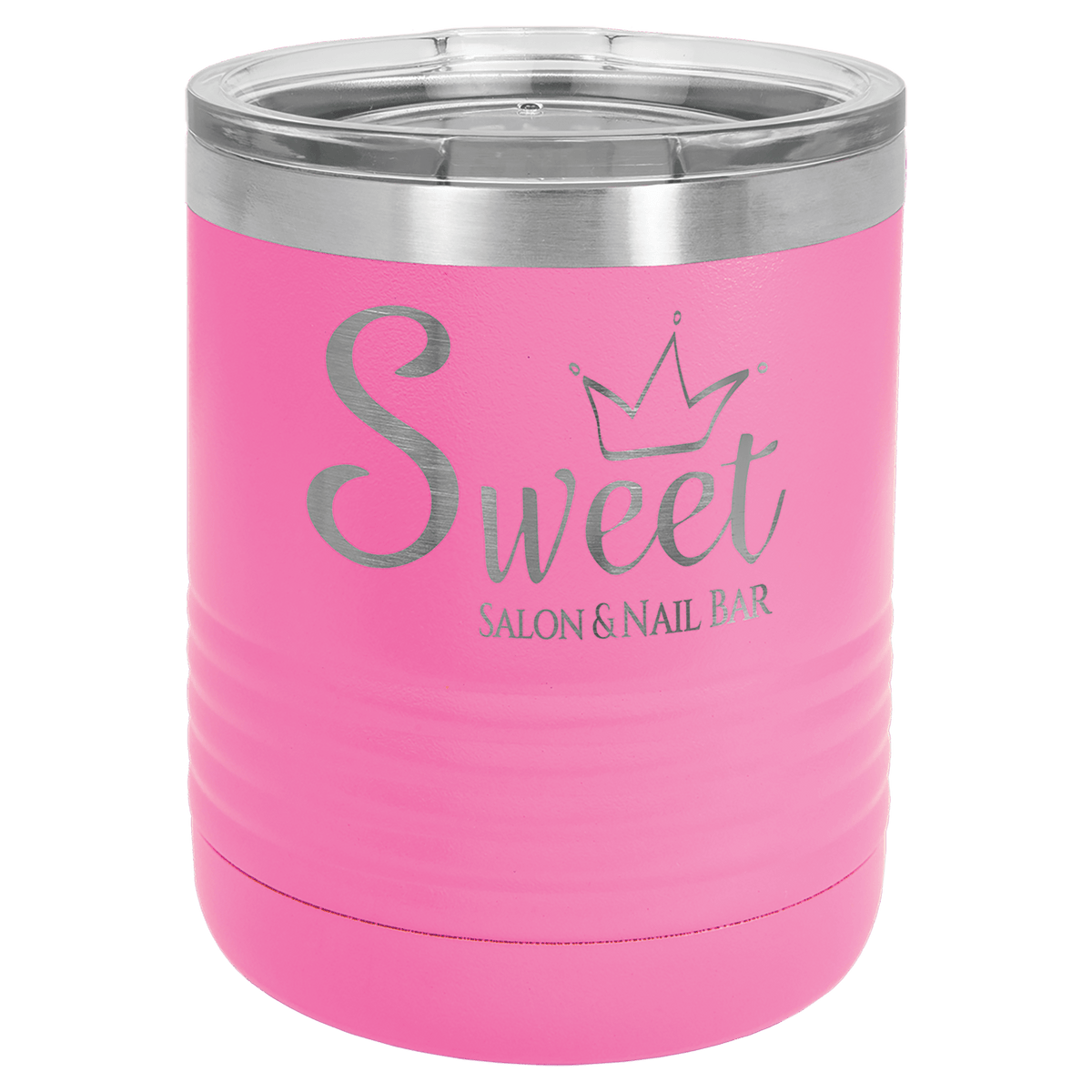 Pink Stainless Steel 10 oz. Polar Camel Ringneck Tumbler with Clear Lid