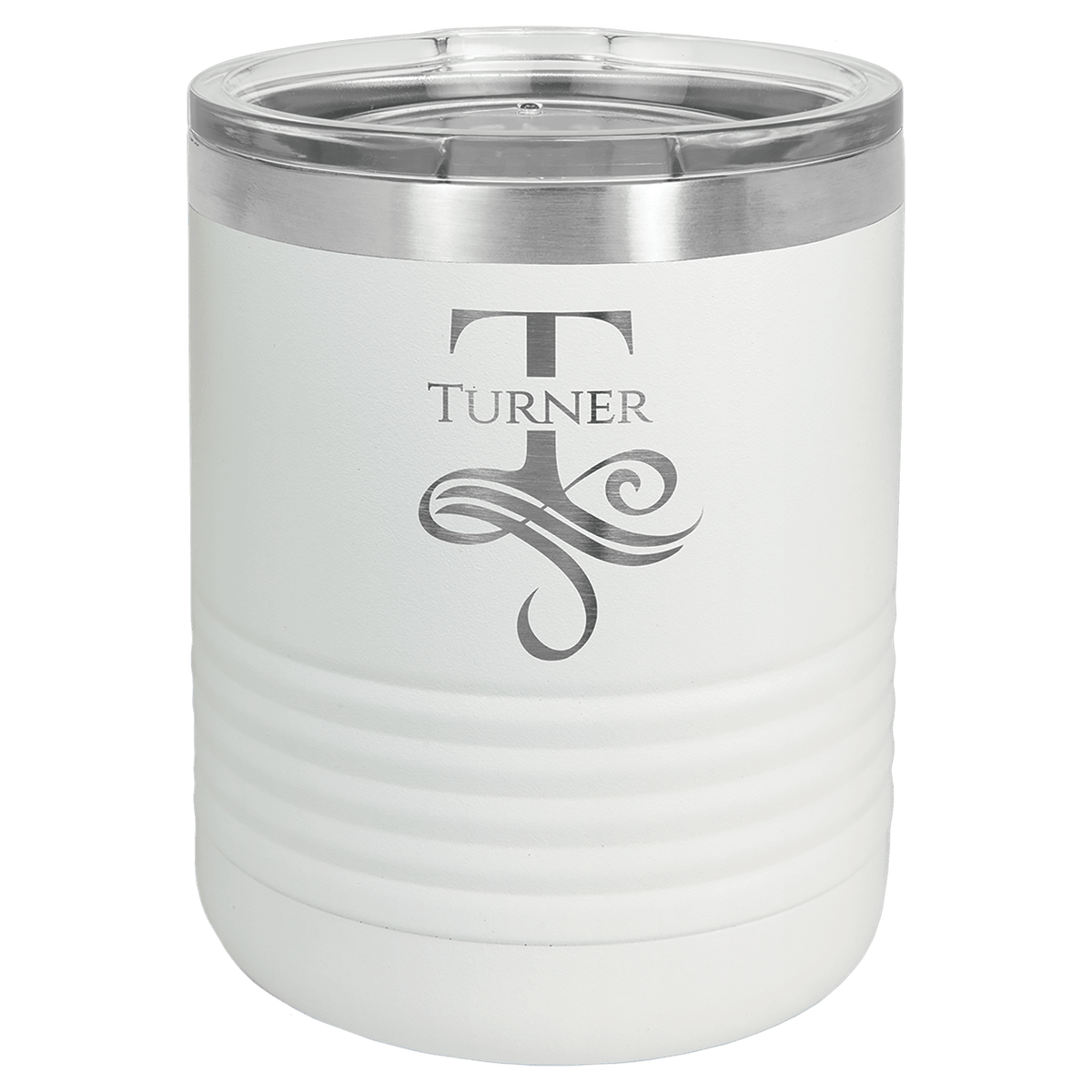 White 10 oz. Polar Camel Ringneck Tumbler with Clear Lid
