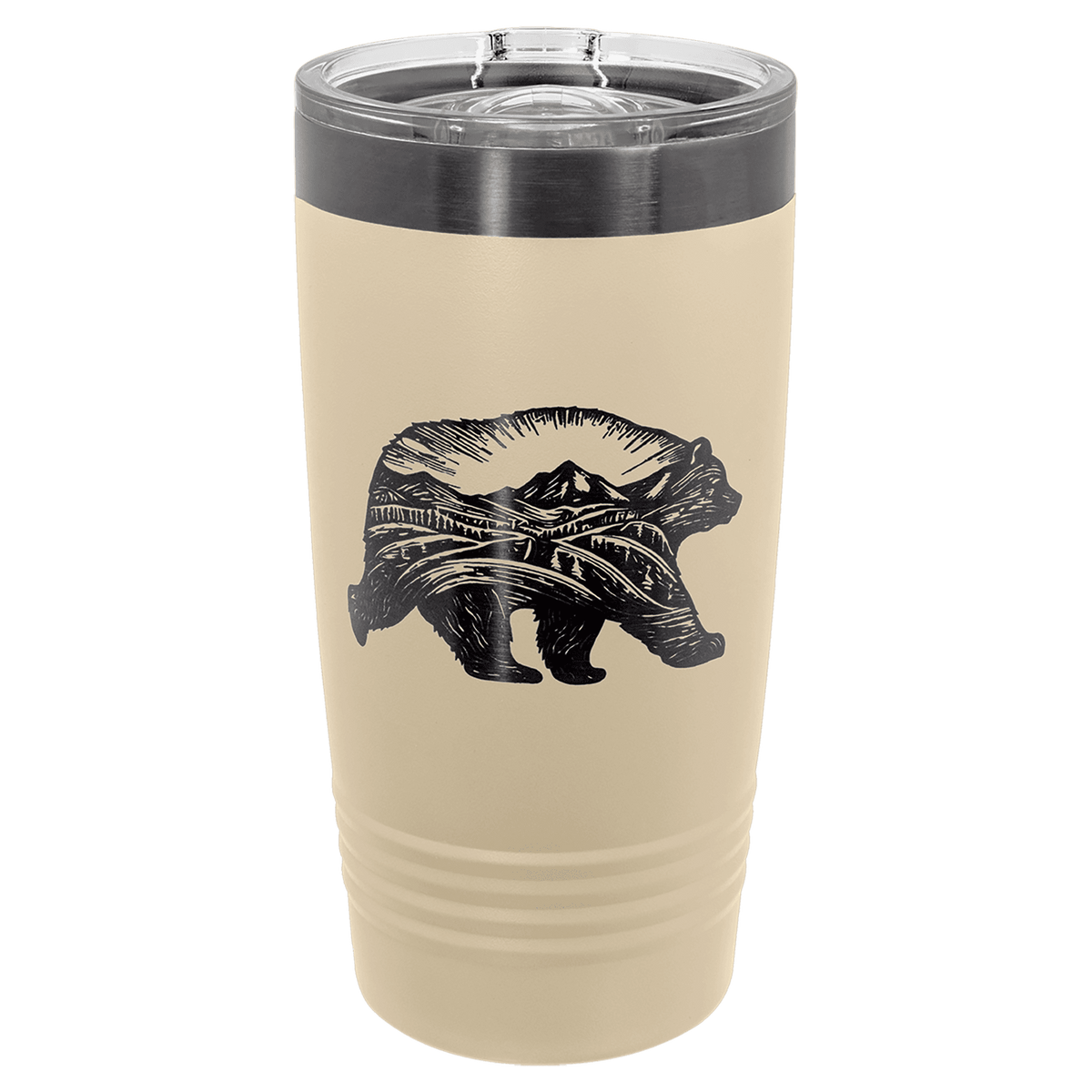 Polar Camel 20 oz. Warm Sand/Ghost Black ION-Plated Tumbler with Slider Lid