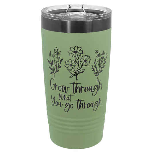 Polar Camel 20 oz. Summer Sage/Ghost Black ION-Plated Tumbler with Slider Lid