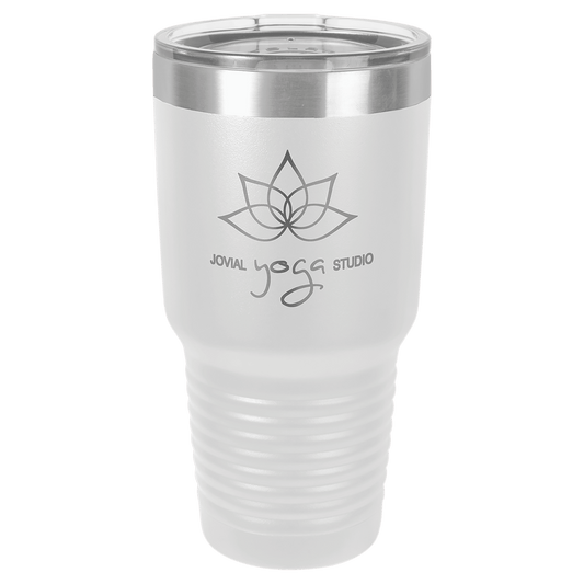 White 30 oz. Polar Camel Ringneck Tumbler with Clear Lid