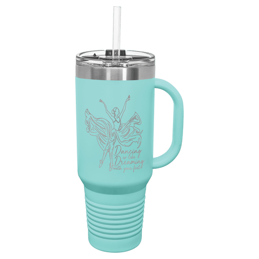 Teal Polar Camel 40 oz. Travel Mug with Straw and Snap Lid