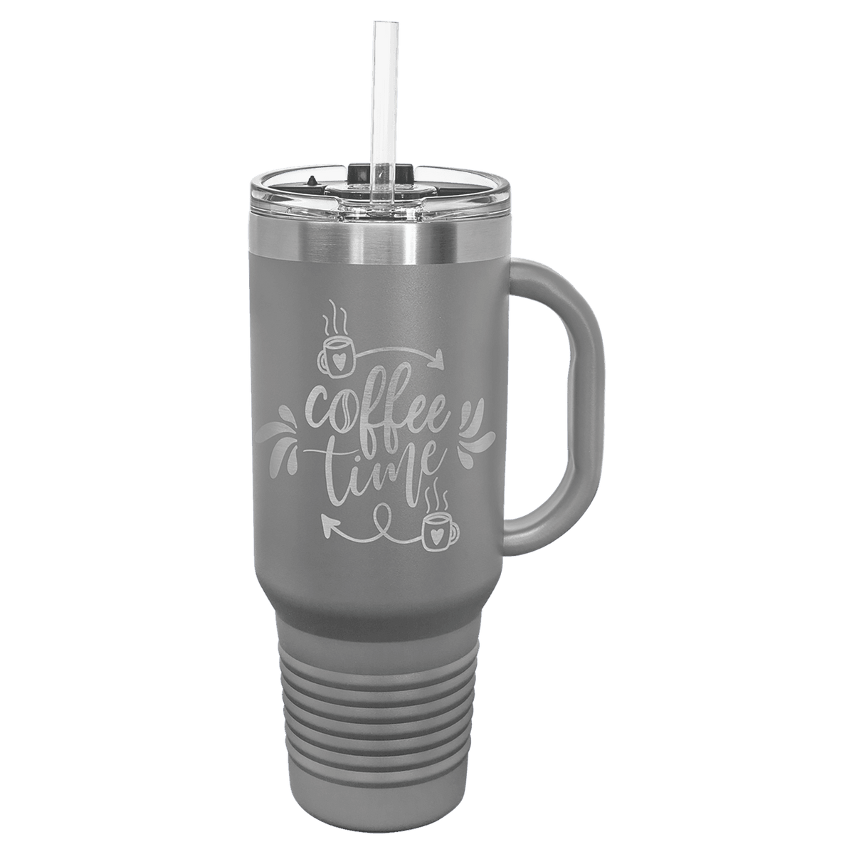 Dark Gray Polar Camel 40 oz. Travel Mug with Straw and Snap Lid