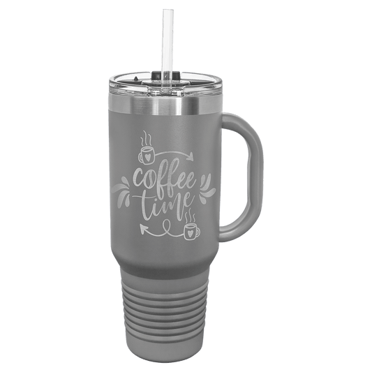 Dark Gray Polar Camel 40 oz. Travel Mug with Straw and Snap Lid