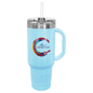 Light Blue Polar Camel 40 oz. Travel Mug with Straw and Snap Lid