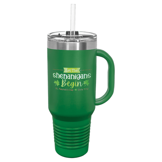 Green Polar Camel 40 oz. Travel Mug with Straw and Snap Lid