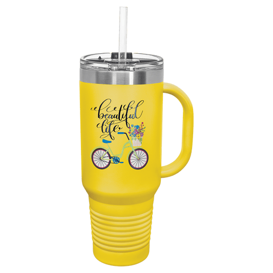 Yellow Polar Camel 40 oz. Travel Mug with Straw and Snap Lid