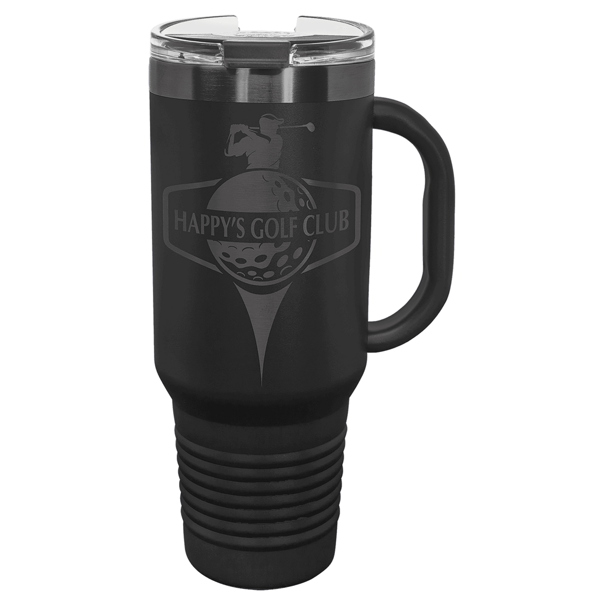 Polar Camel 40 oz. Black/Ghost Black ION-Plated Travel Mug with Straw