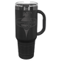 Polar Camel 40 oz. Black/Ghost Black ION-Plated Travel Mug with Straw