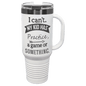 Polar Camel 40 oz. White/Ghost Black ION-Plated Travel Mug with Straw