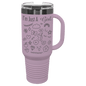 Polar Camel 40 oz. Moody Lilac/Ghost Black ION-Plated Travel Mug with Straw