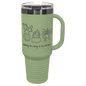 Polar Camel 40 oz. Summer Sage/Ghost Black ION-Plated Travel Mug with Straw