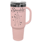 Polar Camel 40 oz. Blush/Ghost Black ION-Plated Travel Mug with Straw