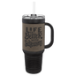 Polar Camel Black with Gray Leatherette 40 oz. Travel Mug with Straw