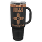 Polar Camel 40 oz. Black/Rose Gold ION-Plated Travel Mug with Straw