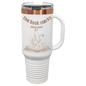 Polar Camel 40 oz. White/Rose Gold ION-Plated Travel Mug with Straw