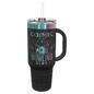 Polar Camel 40 oz. Black/Prism ION-Plated Travel Mug with Straw