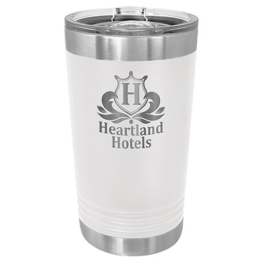 White 16 oz Polar Camel Pint Tumbler with Slider Lid