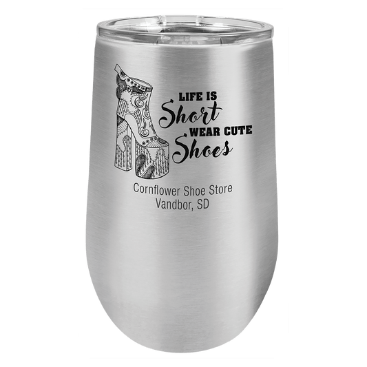 Stainless Steel 16 oz. Polar Camel Stemless Tumbler with Clear Lid