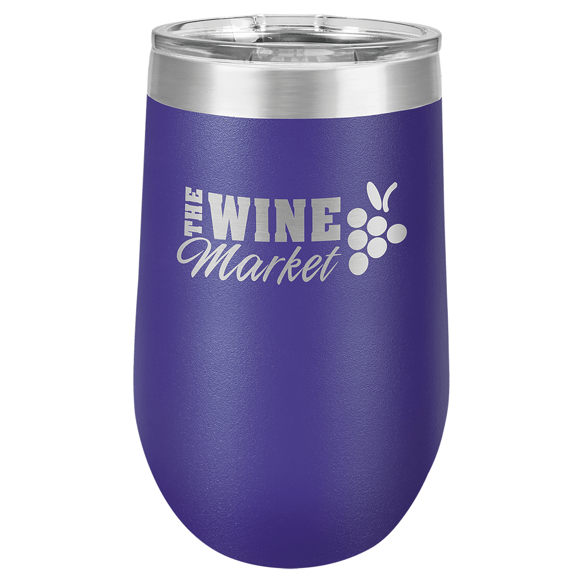 Purple 16 oz. Polar Camel Stemless Tumbler with Clear Lid