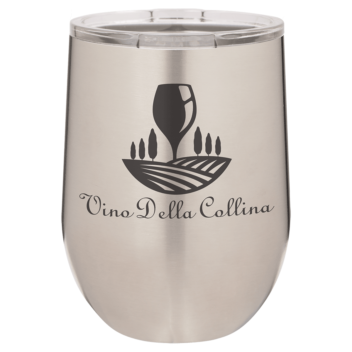 Stainless Steel 12 oz. Polar Camel Stemless Wine Glass with Clear Lid