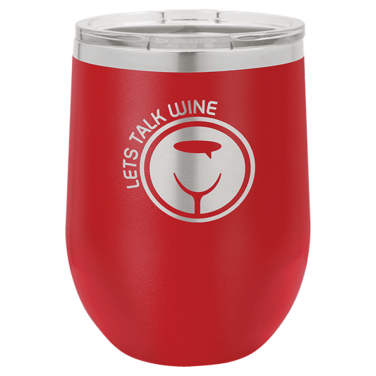 Red 12 oz. Polar Camel Stemless Wine Tumbler with Clear Lid
