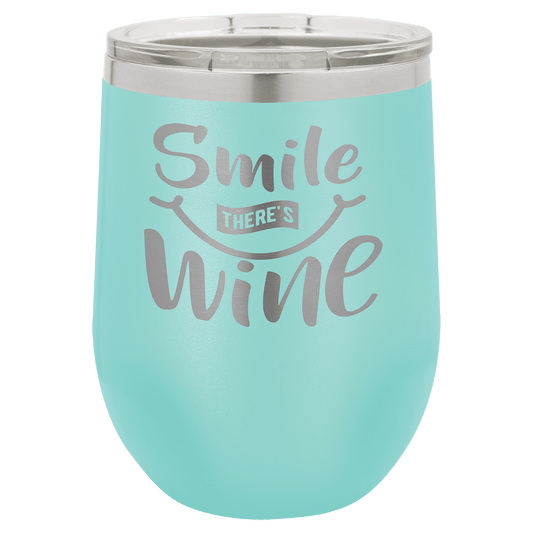 Teal  12 oz. Polar Camel Stemless Wine Glass with Clear Lid