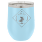 Light Blue 12 oz. Polar Camel Stemless Wine Glass with Clear Lid