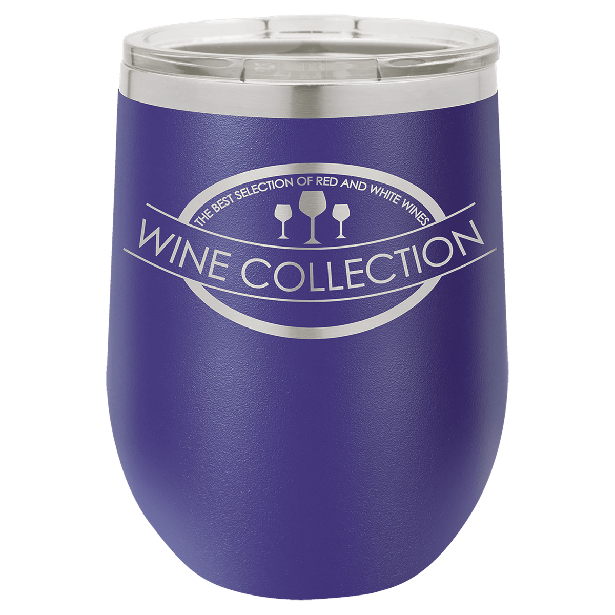 Purple 12 oz. Polar Camel Stemless Wine Glass with Clear Lid
