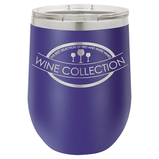 Purple 12 oz. Polar Camel Stemless Wine Tumbler with Clear Lid