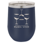 Navy Blue 12 oz. Polar Camel Stemless Wine Tumbler with Clear Lid
