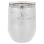 White 12 oz. Polar Camel Stemless Wine Glass with Clear Lid