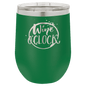 Green 12 oz. Polar Camel Stemless Wine Glass with Clear Lid