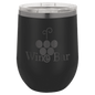 Polar Camel 12 oz. Black/Ghost Black ION-Plated Stemless Wine Tumbler with Lid