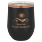 Polar Camel 12 oz. Black/Rose Gold ION-Plated Stemless Wine Tumbler with Lid