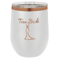 Polar Camel 12 oz. White/Rose Gold ION-Plated Stemless Wine Tumbler with Lid