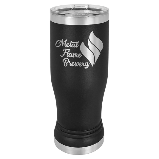 Black 14 oz. Polar Camel Pilsner Tumbler with Clear Lid