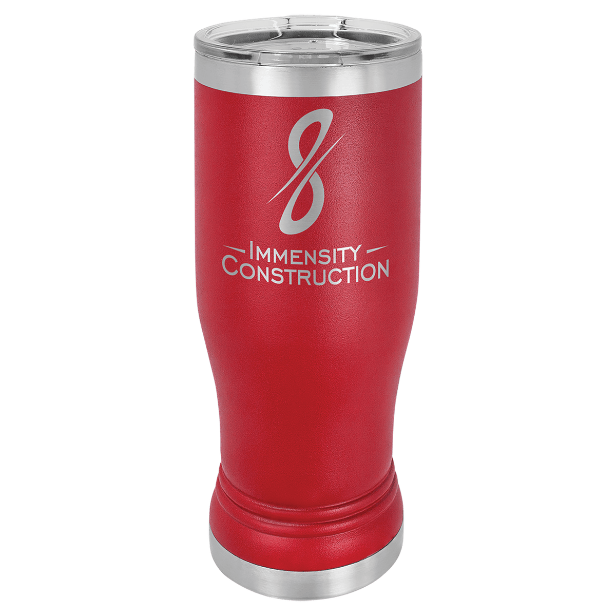 Red 14 oz. Polar Camel Pilsner Tumbler with Clear Lid