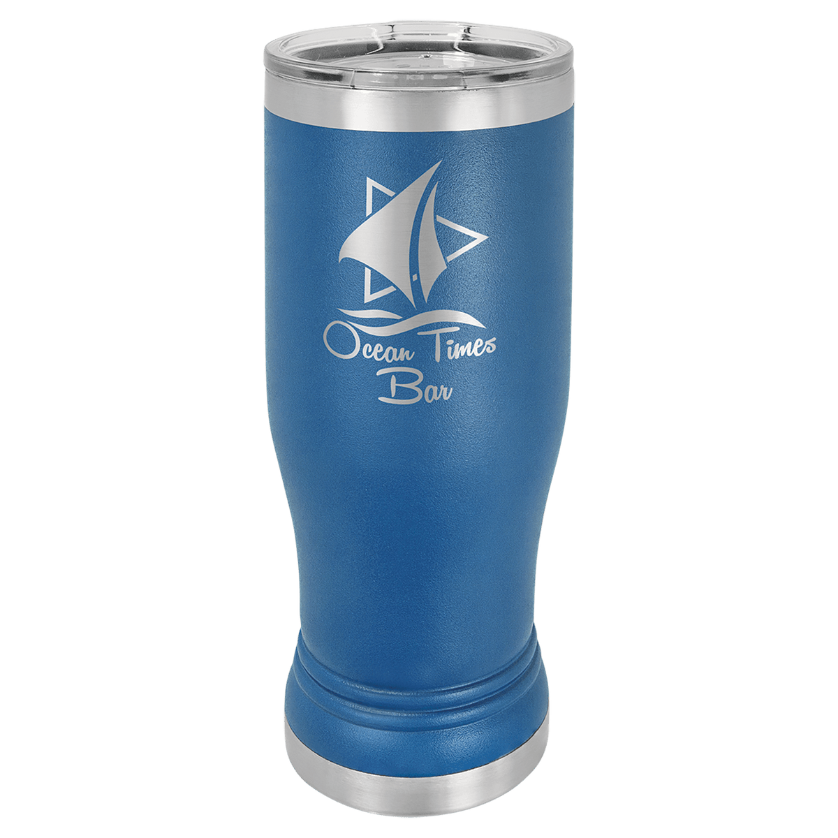 Royal Blue 14 oz. Polar Camel Pilsner Tumbler with Clear Lid