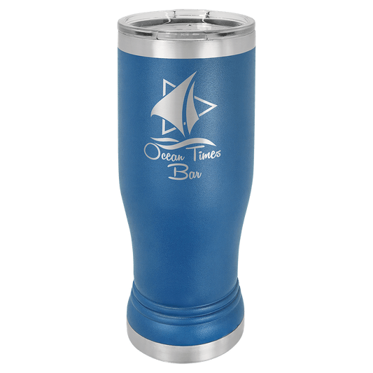 Royal Blue 14 oz. Polar Camel Pilsner Tumbler with Clear Lid